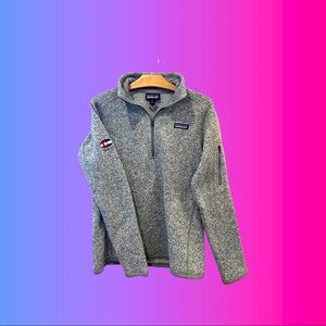 Patagonia Quarter Zip Up Sweater in grey size M